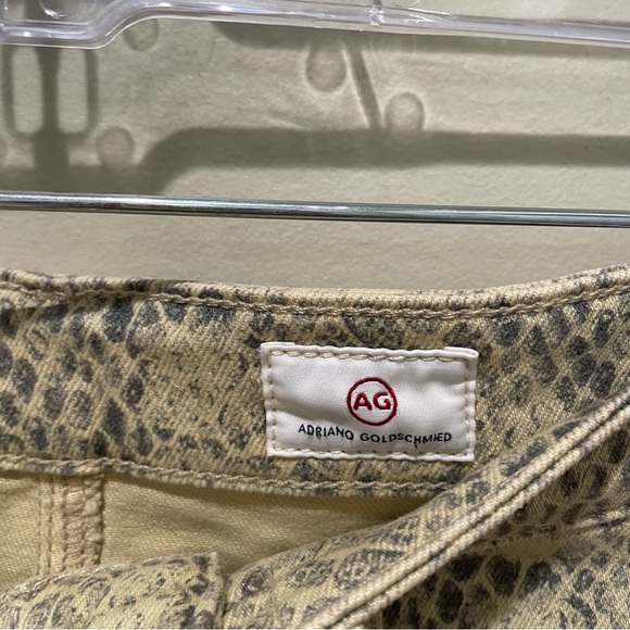 AG Adriano Goldschmied The Vera Mini Skirt Silk Python Fresh Sand Size 26 - Picture 9 of 10